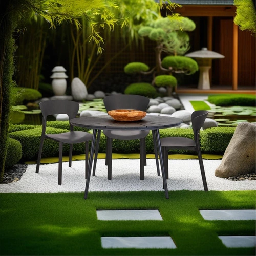 Černá židle Kabru Intesi moderní jídelní a zahradní židle z plastu snadno čistitelná