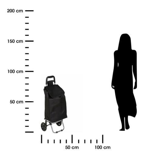 Nákupní vozík Aquarelle s 2 koly černý