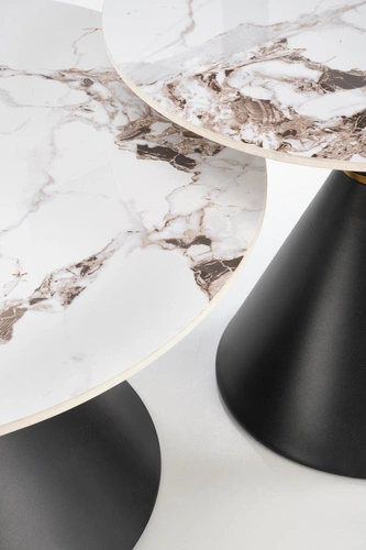 Konferenční stolek Javin M kulatý bílý mramor 80 cm moderní glamour do obýváku Intesi