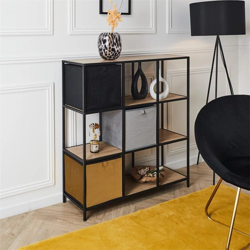 Skládací úložný box do regálu 30x30 Giulia černý moderní Intesi na hračky a oblečení