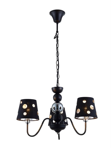 Lustr Batley černý 3ramenný glamour do obýváku a jídelny Ledea 52 cm