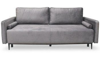 Rozkládací pohovka Arosa s funkcí spaní do obýváku, 2místná, sametová tmavě šedá Intesi