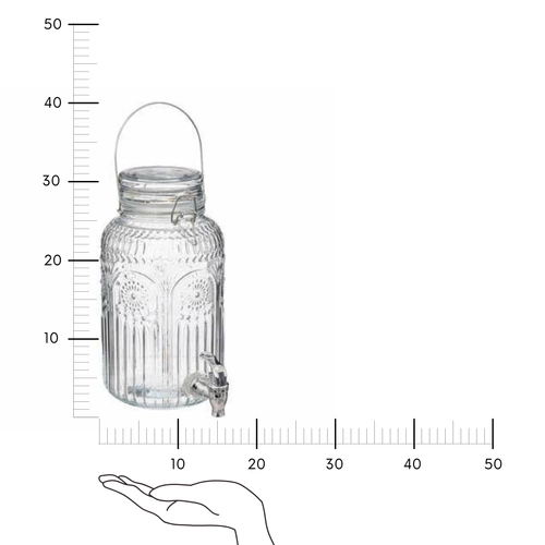 Skleněný nápojový džbán Mona 3,8 l s kohoutkem na limonádu a vodu ideální na párty 5five