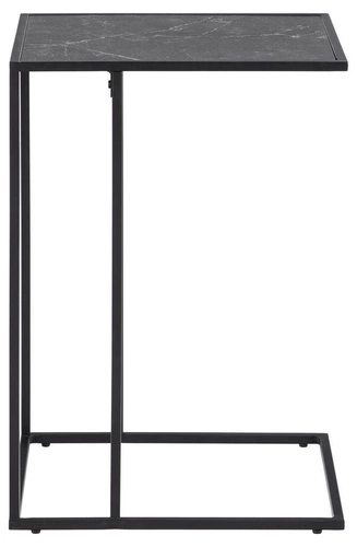 Moderní černý obdélníkový konferenční stolek Infinity z kovu s mramorovou deskou do obýváku