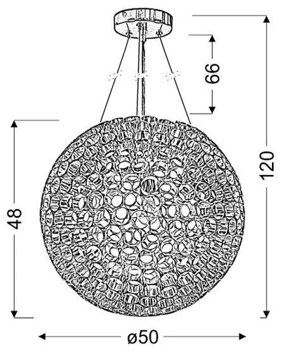 Závěsná lampa koule Abros měděná nad jídelní stůl 50 cm