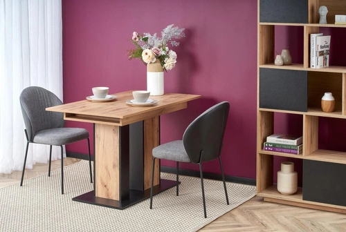 Rozkládací jídelní stůl Midalo dub wotan černý moderní industriální 130–175 cm Intesi