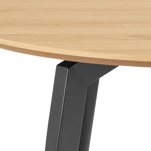 Jídelní kulatý stůl Cadiz 120 cm přírodní dub na černých nohách moderní Actona