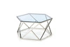 Kávový stolek Tina skleněný hexagonální kouřový glamour do obýváku 80x70 cm Intesi