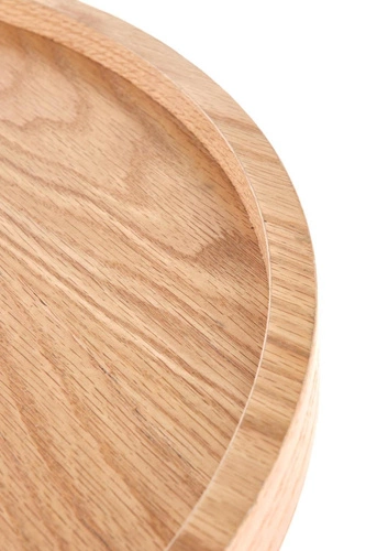 Kulatý konferenční stolek Florence 80 cm skandinávský dub s policí do obýváku Intesi