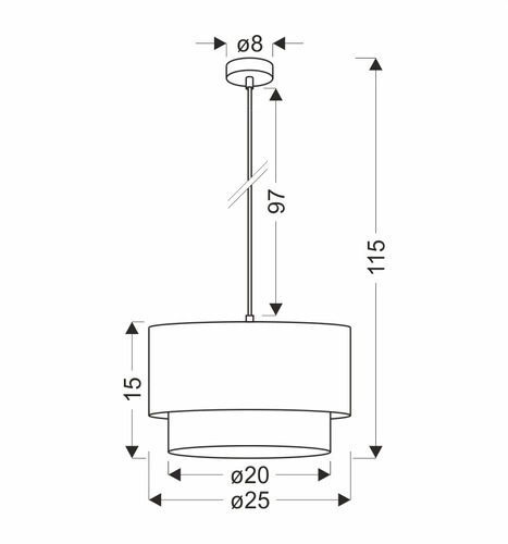 Závěsné svítidlo Ruben černé s ořechovým stínidlem, výškově nastavitelné do obýváku a nad stůl