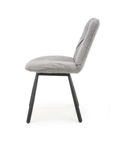 Čalouněná jídelní židle Danis šedá moderní na černých nohách Intesi