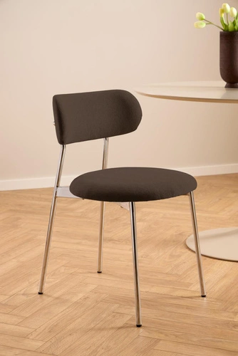 Jídelní čalouněná židle Lyric Actona hnědá chromovaná