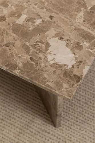 Mramorový konferenční stolek Vega obdélníkový béžový moderní do obýváku Actona 140x70 cm