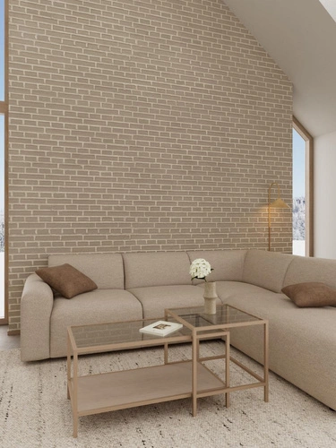 Seaford sada 2 čtvercových konferenčních stolků loft béžová do obývacího pokoje