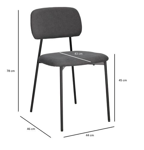 Sada 4 světle šedých židlí Esther