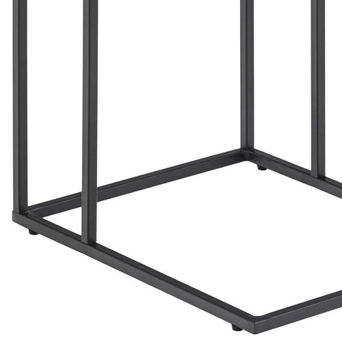 Moderní černý obdélníkový konferenční stolek Infinity z kovu s mramorovou deskou do obýváku