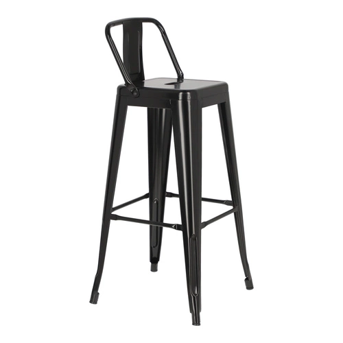 Židle barová Paris Back short 75cm black insp. Tolix Výprodej