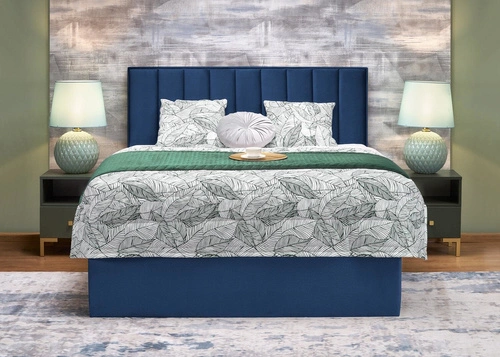 Čalouněná postel Renji 160x200 modrá s úložným prostorem moderní do ložnice