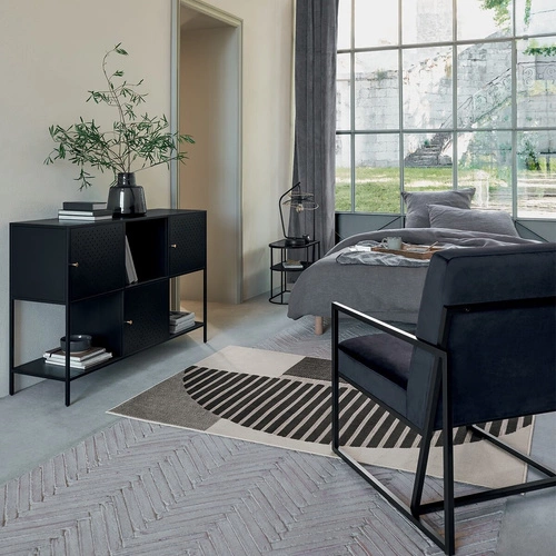 Noční lampa Alara černá kovová industriální do ložnice a obýváku Atmosphera 50 cm