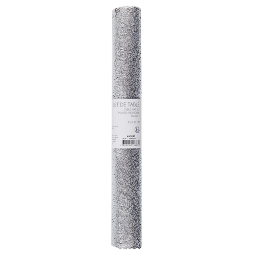 Stříbrná moderní prostírka Intesi 30x45 cm do kuchyně a jídelny