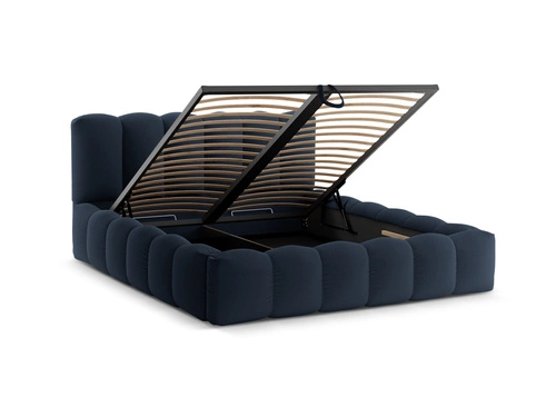 Čalouněná postel Lupine modrá 140x200 s úložným prostorem moderní glamour do ložnice