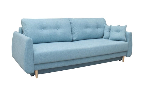 Moderní rozkládací pohovka s úložným prostorem a funkcí spaní do obýváku modrá Intesi