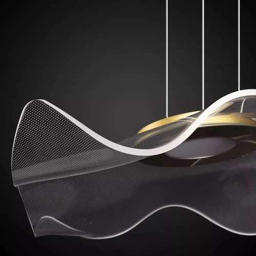 Závěsné svítidlo Velo no.2 zlaté LED moderní do obýváku a jídelny, nastavitelné 50 cm