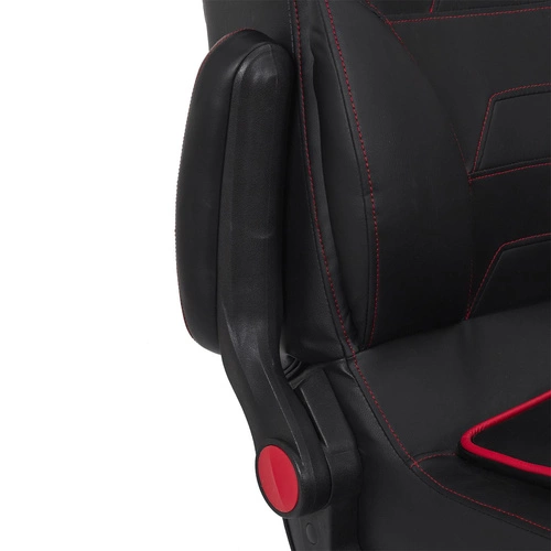 Herní křeslo Bemix černo-červené kožené otočné s nastavitelnými područkami k psacímu stolu