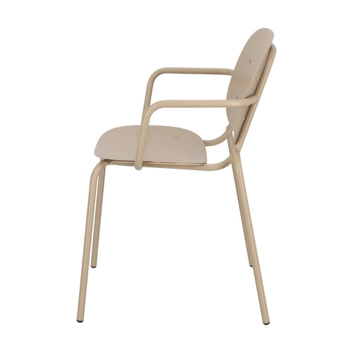 Kovová zahradní židle s područkami Si-Si Arm SCAB Design béžová na terasu