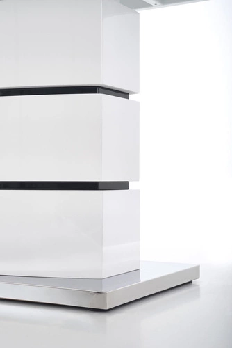 Rozkládací jídelní stůl Benno bílý glamour 160-200 cm moderní MDF kov Intesi