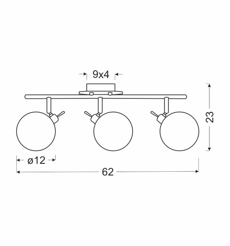 Stropní svítidlo Ghost moderní skleněné 3bodové do obýváku kuchyně jídelny 62 cm