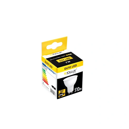 LED žárovka GU10 7W 3000K 510lm Sollux Lighting do reflektoru teplá úsporná
