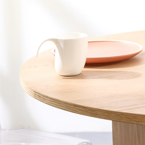 Kulatý jídelní stůl 90 cm Puro dub přírodní moderní na jedné noze Intesi