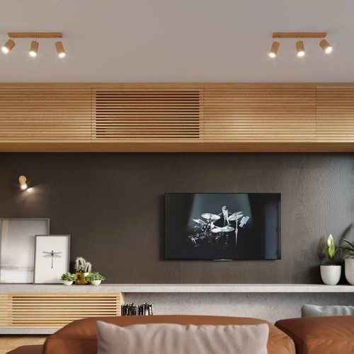 Dřevěný stropní svítidlo BERG 3 Sollux moderní nastavitelný plafon do kuchyně a obýváku 45 cm