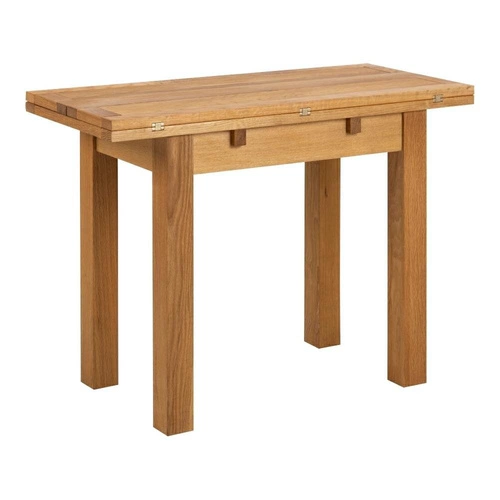 Rozkládací jídelní stůl Kenley dubová dýha přírodní skandinávský styl 100x90 cm