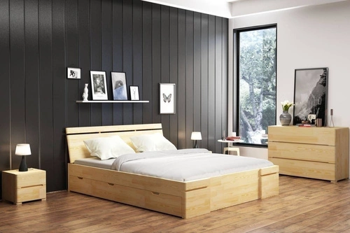 Dřevěná postel Sparta Maxi 160x220 s prostornými zásuvkami do ložnice na míru