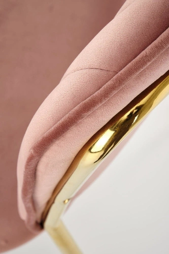 Sametová jídelní židle Rachel růžová na zlatých nohách moderní