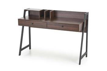 Psací stůl s nástavcem Surin II ořech moderní pracovní se zásuvkami industriální Intesi