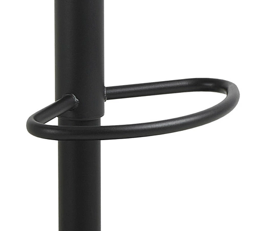 Barová židle Owen černá s opěrkou, výškově nastavitelná, otočná, kožená do kuchyně a k ostrůvku, moderní Actona