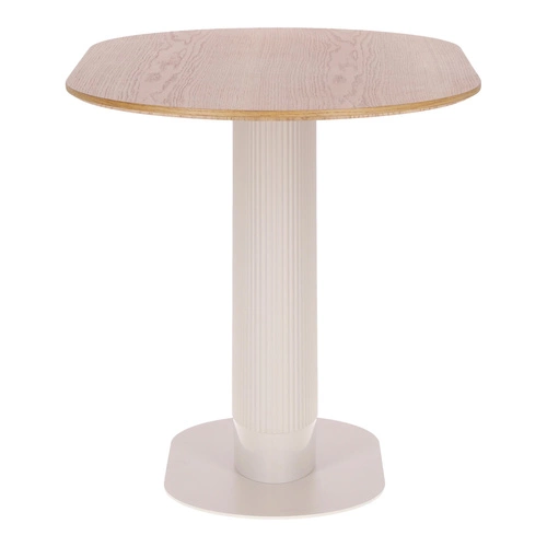 Jídelní stůl Maxim Intesi moderní oválný dubový dekor bílý na jedné noze 120x70 cm