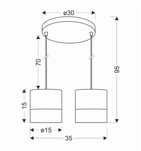 Bianco bílá talířová závěsná lampa 2x40W E27 stínidlo bílá+ořech