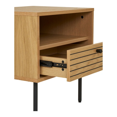 Noční stolek Kyoto dubový se zásuvkou loftový 50 cm