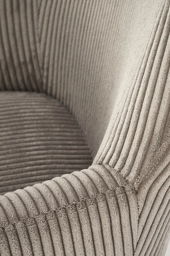 Houpací křeslo ušák Donelia šedý manšestrový do obýváku moderní s područkami Intesi