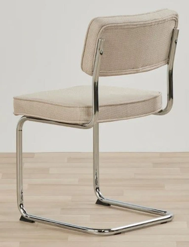 Čalouněná jídelní židle Tepper béžová moderní na chromovaných lyžinách