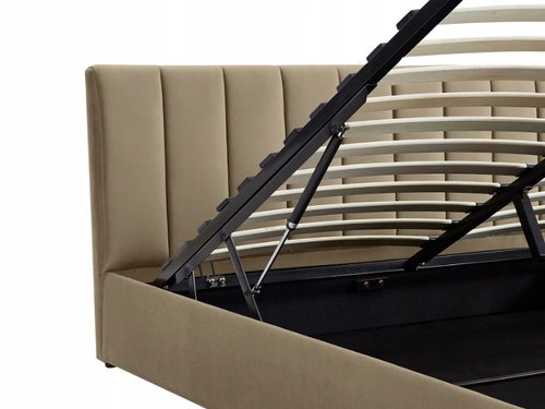 Čalouněná postel Lexington 140x200 béžový samet s úložným prostorem do ložnice