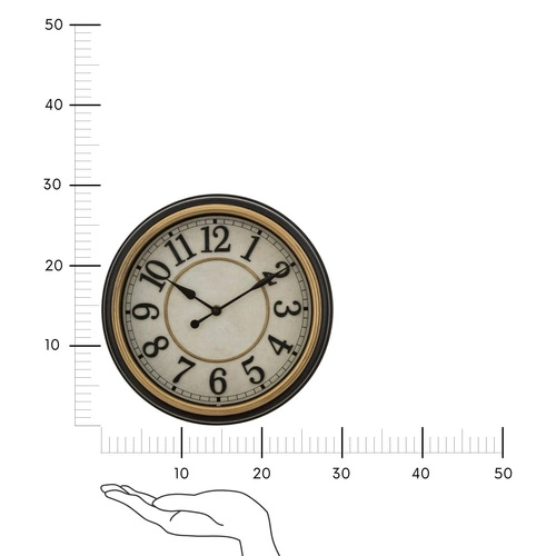 Nástěnné vintage hodiny Nell černo-zlaté tichý chod do obýváku Atmosphera Ø 29 cm