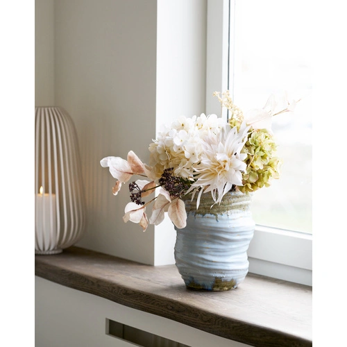 Váza Toran keramická světle modrá moderní váza na květiny