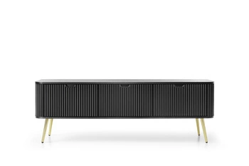 TV skříňka Seda černé/zlaté nohy
