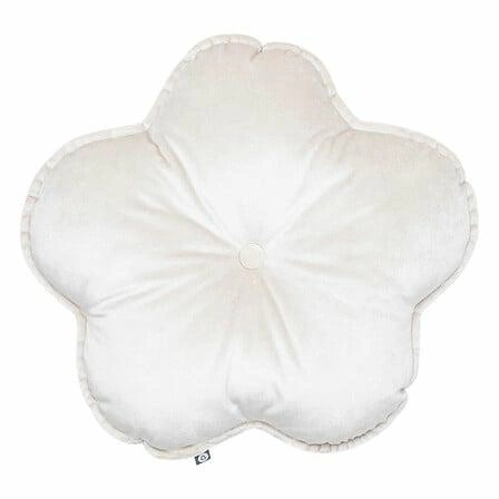Dekorační kulatý polštář Flower Velvet bílý moderní do obýváku Atmosphera 45 cm
