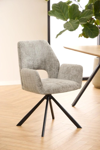 Actona Graham otočná čalouněná šedá židle do jídelny a obýváku